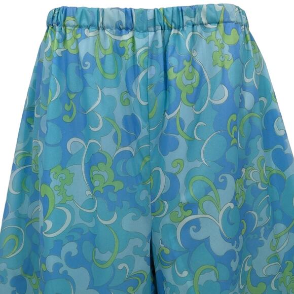 Vintage 1960's Acetate Chiffon Lined PSYCHEDELIC PALAZZO PANTS Mod Swirly Clouds - Picture 4 of 10